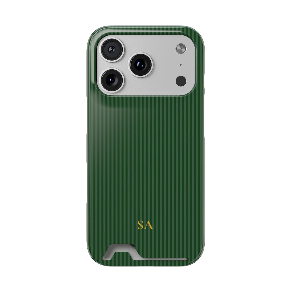 Personalized Forest Green Striped Phone Case