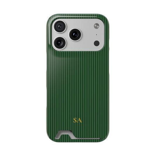 Personalized Forest Green Striped Phone Case