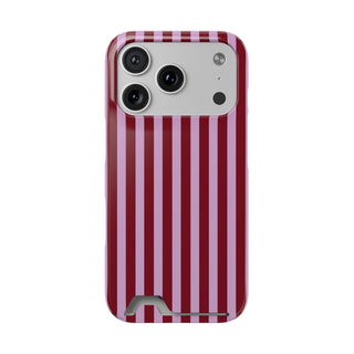 Burgundy Pink Striped Phone Case