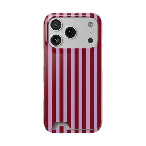 Burgundy Pink Striped Phone Case