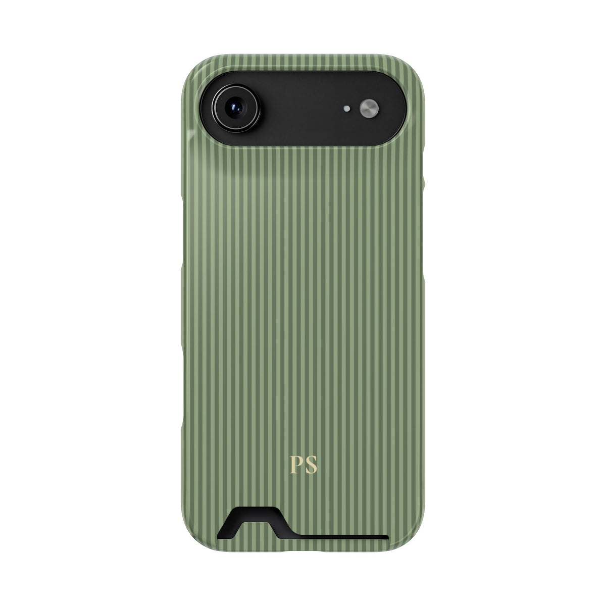 Personalized Sage Green Striped Phone Case