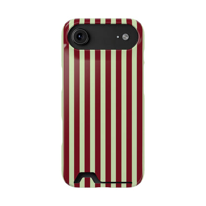 Burgundy Sage Striped Phone Case