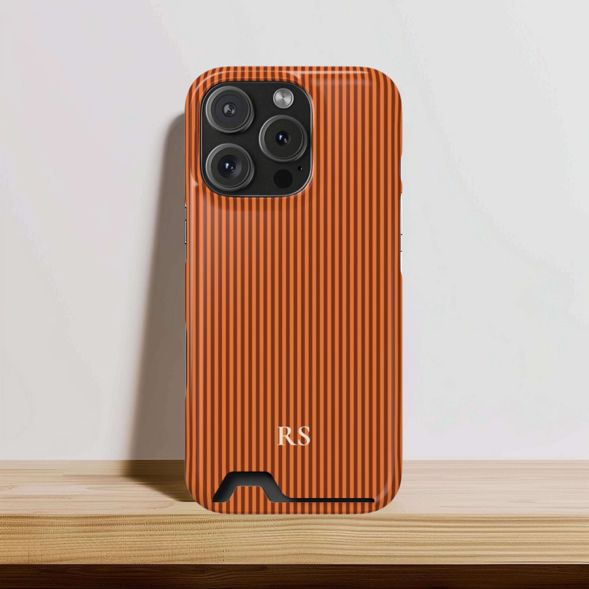 Personalized Burnt Orange Striped Phone Case