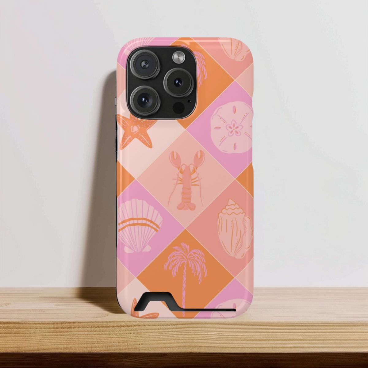 Pink Coastal Check Phone Case