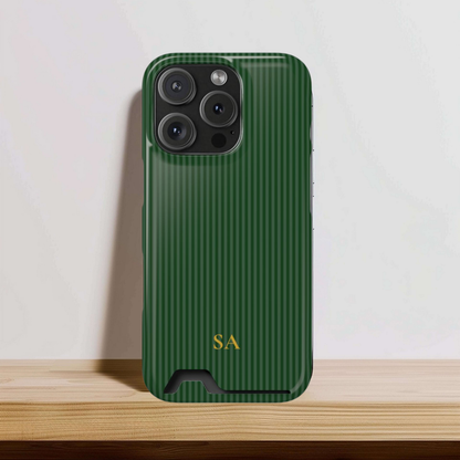 Personalized Forest Green Striped Phone Case