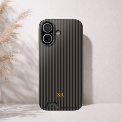 Personalized Charcoal Black Striped Phone Case