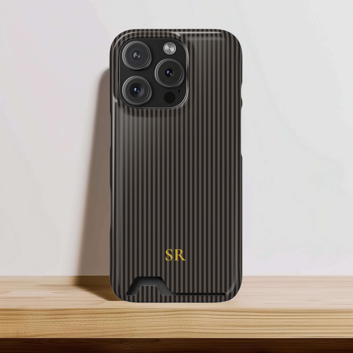 Personalized Charcoal Black Striped Phone Case