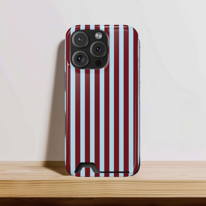 Burgundy Blue Striped Phone Case