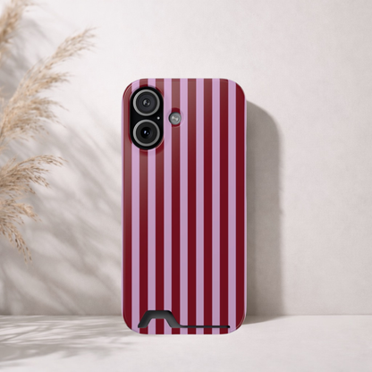 Burgundy Pink Striped Phone Case