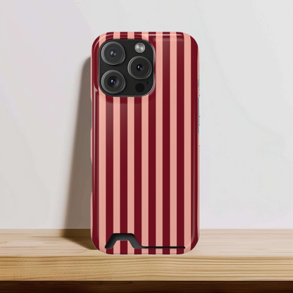 Burgundy Blush Striped Phone Case