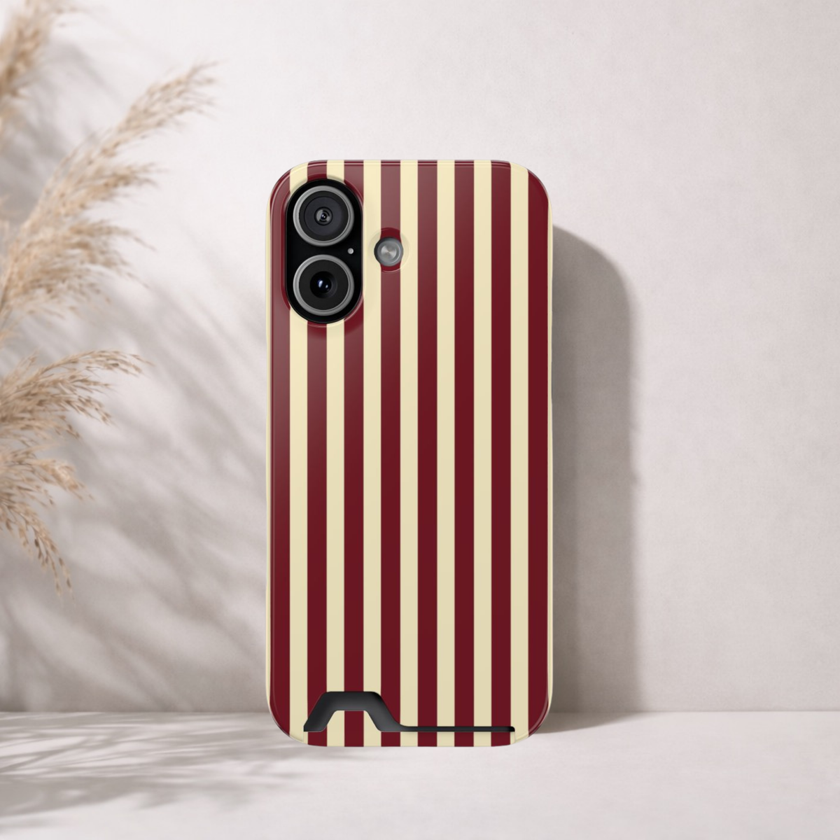 Burgundy Butter Yellow Striped Phone Case