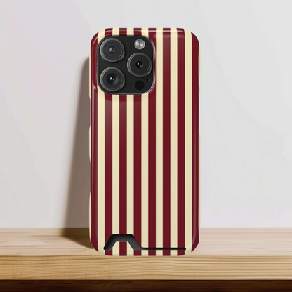 Burgundy Butter Yellow Striped Phone Case