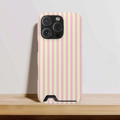 Pink Cream Striped Phone Case
