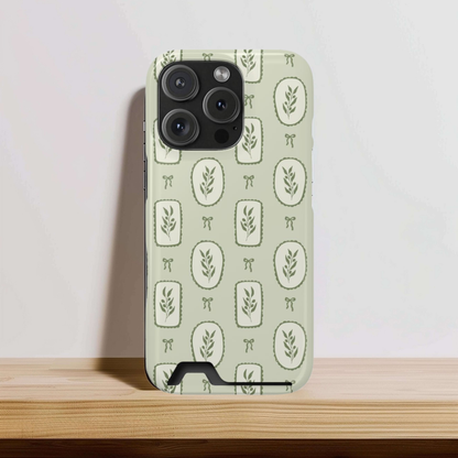 Sage Botanical Bow Phone Case