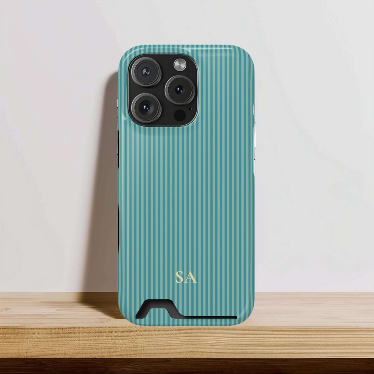 Personalized Ocean Teal Striped Phone Case