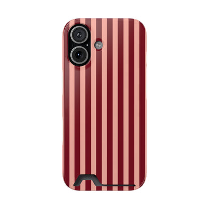 Burgundy Blush Striped Phone Case