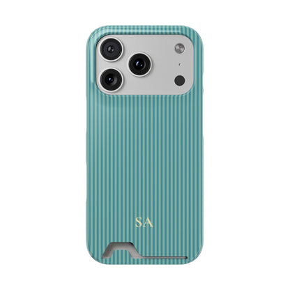 Personalized Ocean Teal Striped Phone Case