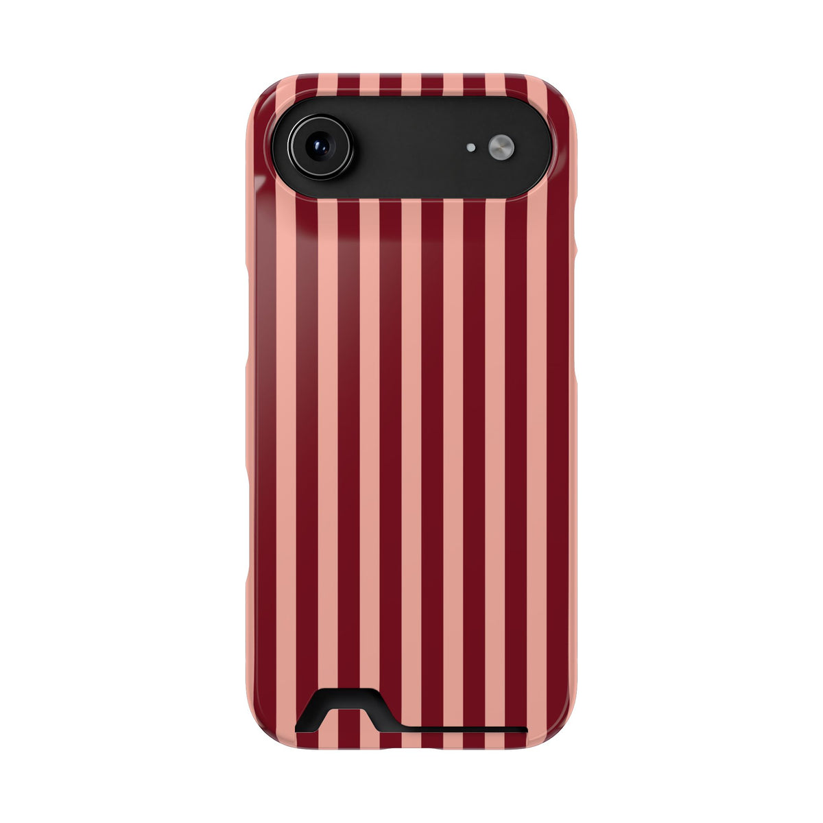Burgundy Blush Striped Phone Case