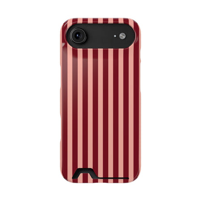 Burgundy Blush Striped Phone Case