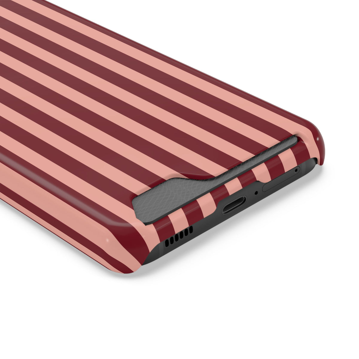 Burgundy Blush Striped Phone Case