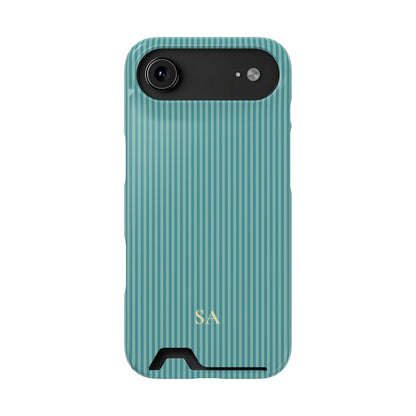 Personalized Ocean Teal Striped Phone Case