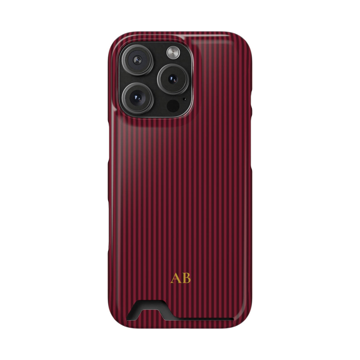 Personalized Burgundy Striped Phone Case