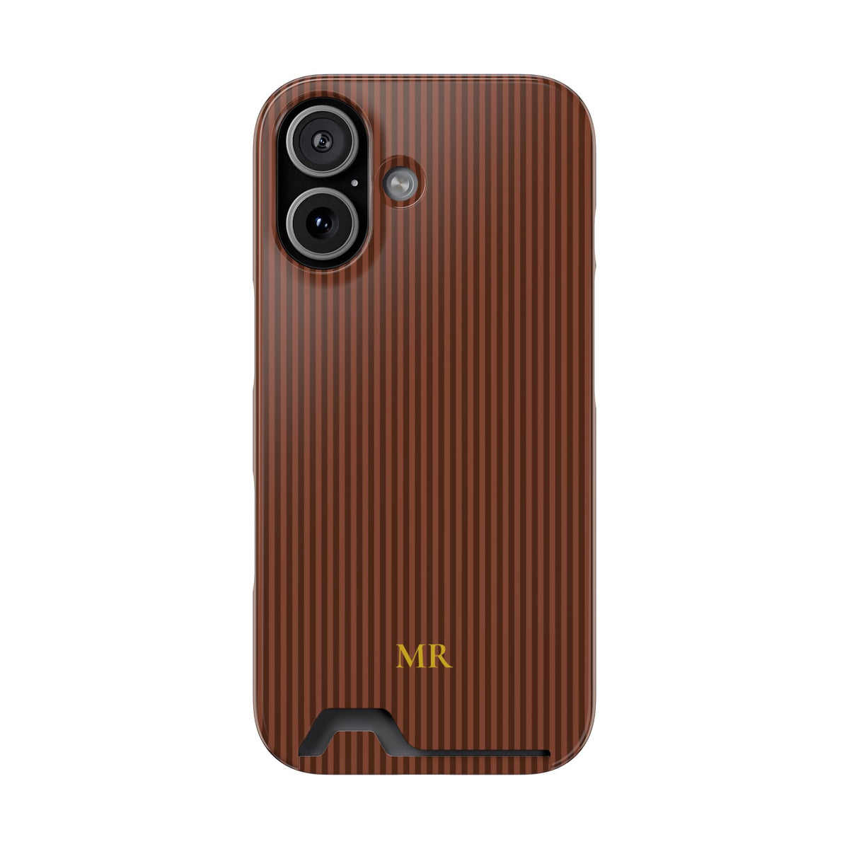 Personalized Walnut Brown Striped Phone Case