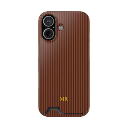 Personalized Walnut Brown Striped Phone Case