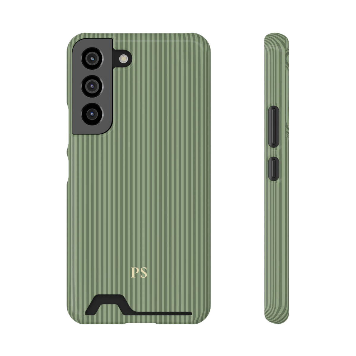 Personalized Sage Green Striped Phone Case