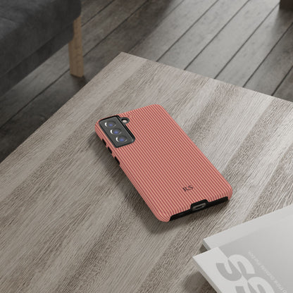Personalized Coral Striped Tough Phone Case