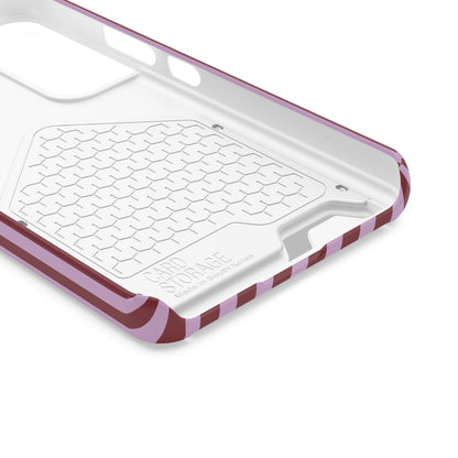 Burgundy Pink Striped Phone Case