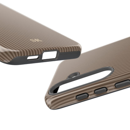 Personalized Hazelnut Striped Tough Phone Case
