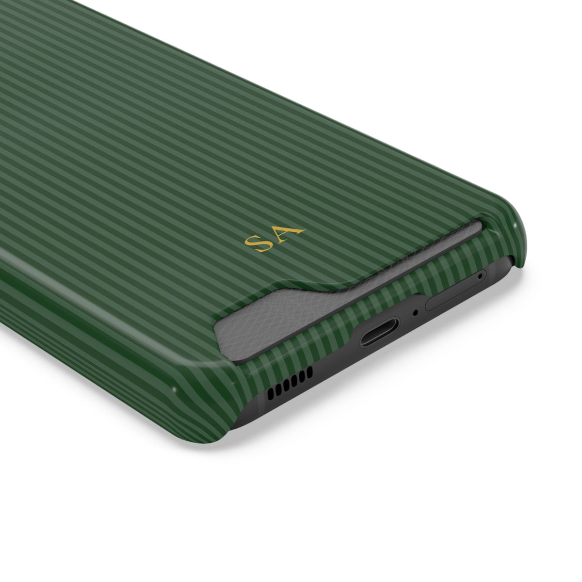Personalized Forest Green Striped Phone Case