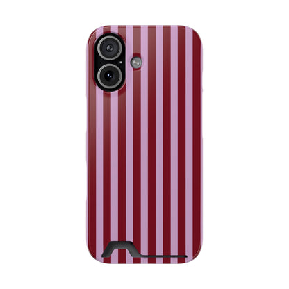 Burgundy Pink Striped Phone Case