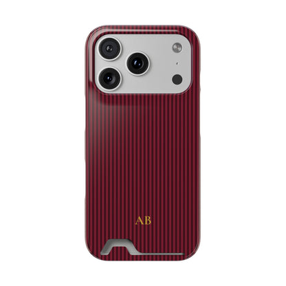 Personalized Burgundy Striped Phone Case