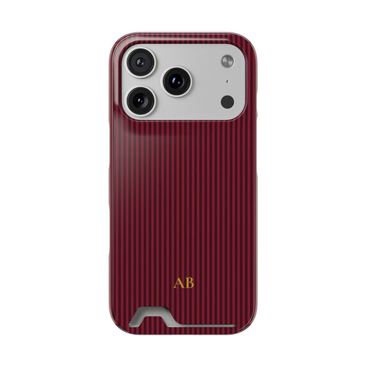 Personalized Burgundy Striped Phone Case