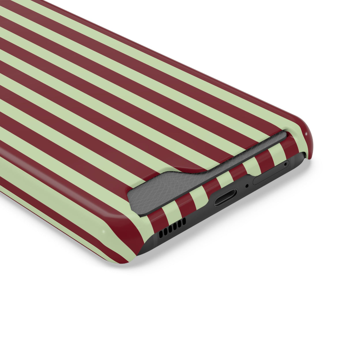 Burgundy Sage Striped Phone Case
