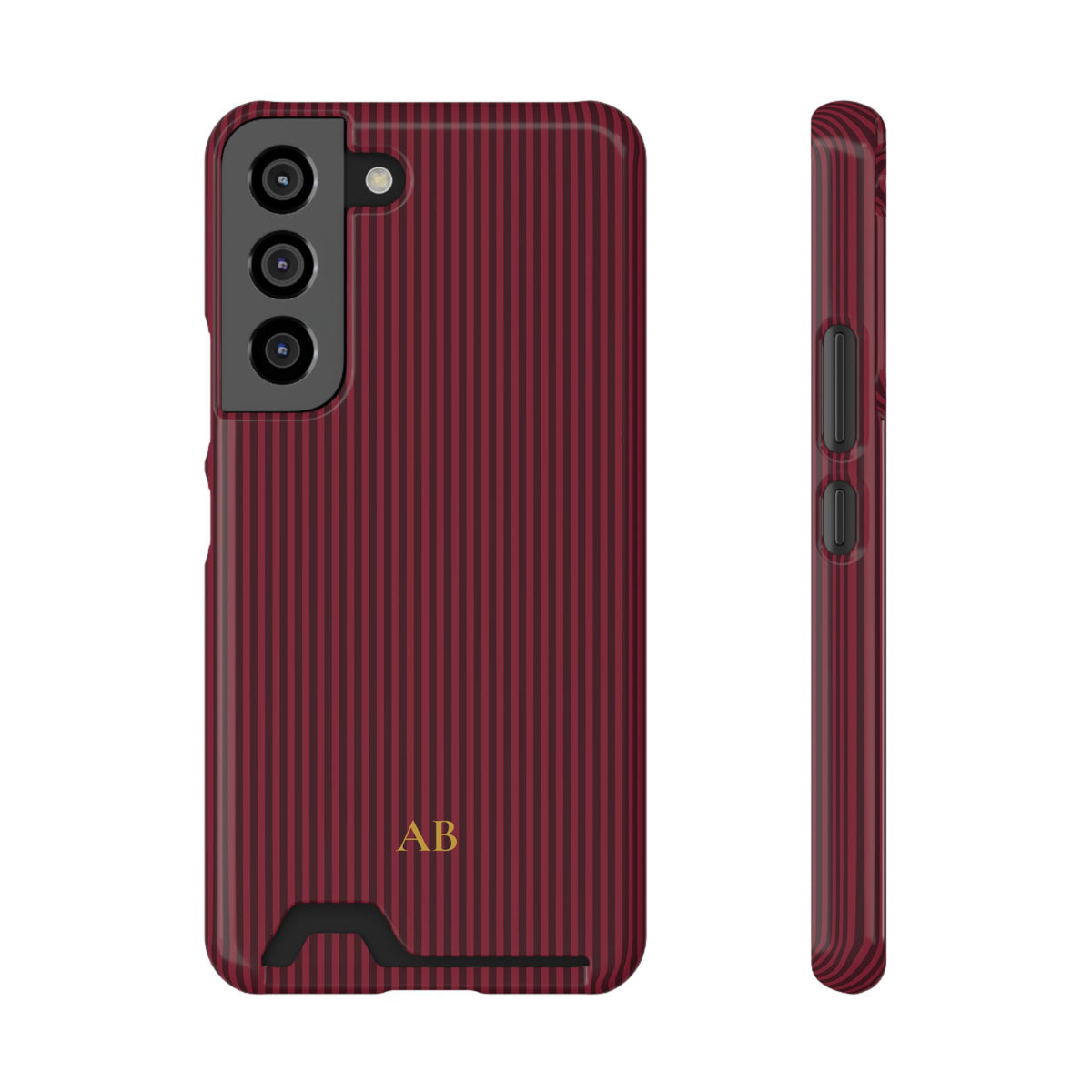 Personalized Burgundy Striped Phone Case