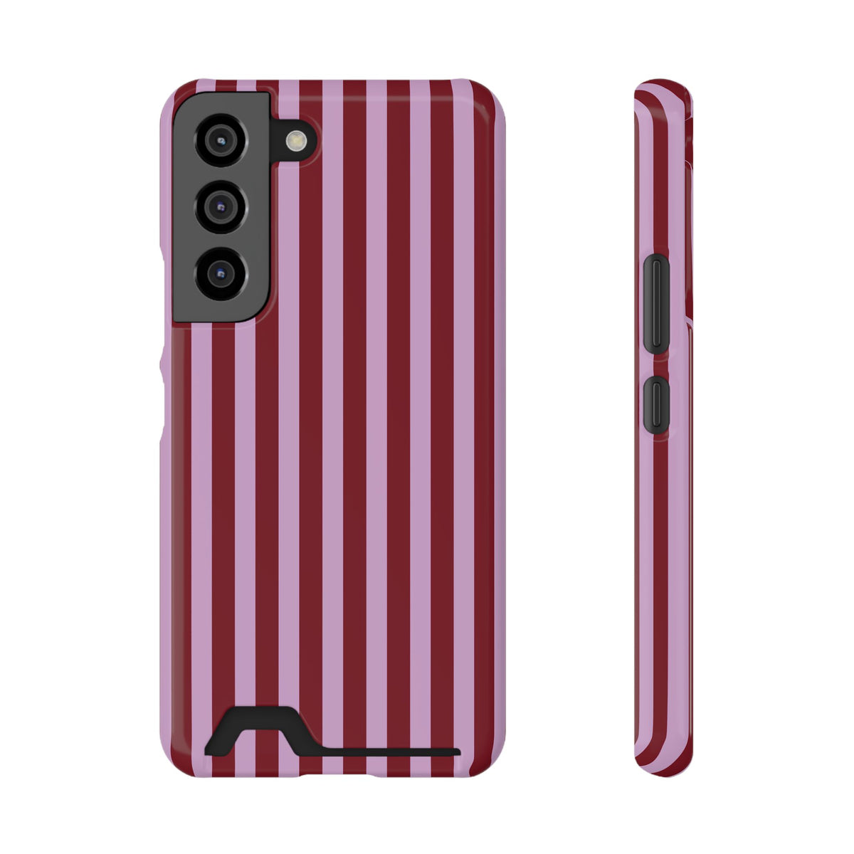 Burgundy Pink Striped Phone Case