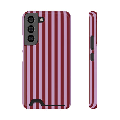 Burgundy Pink Striped Phone Case