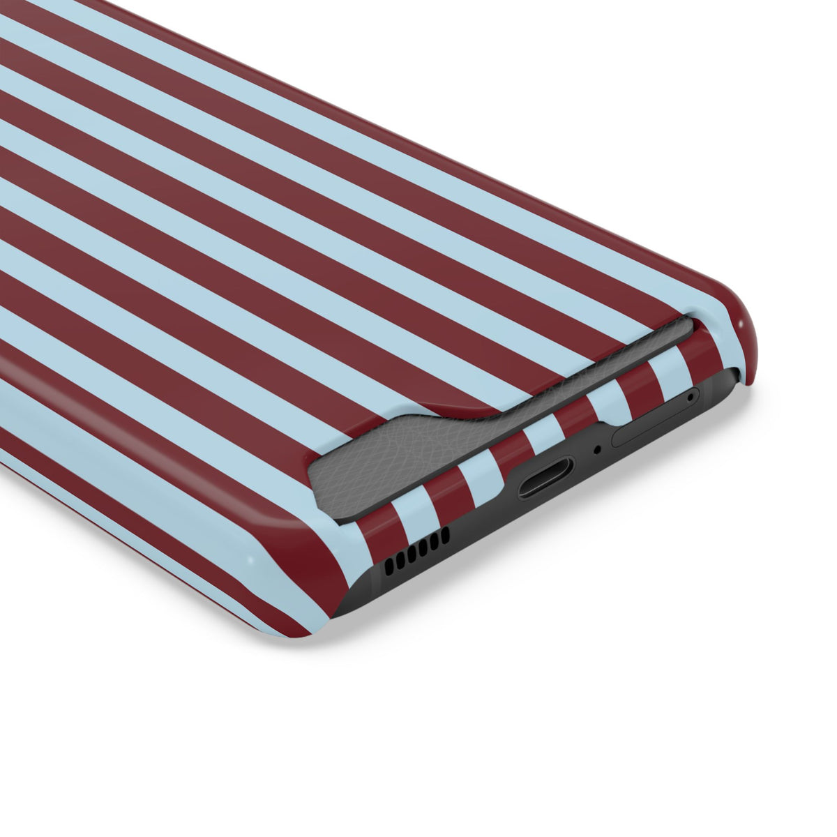 Burgundy Blue Striped Phone Case