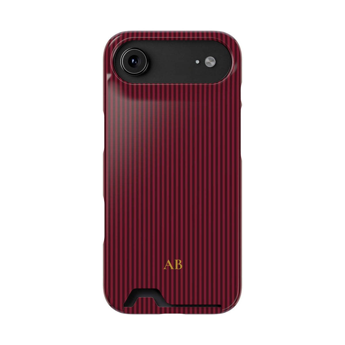 Personalized Burgundy Striped Phone Case