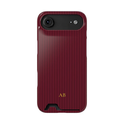Personalized Burgundy Striped Phone Case