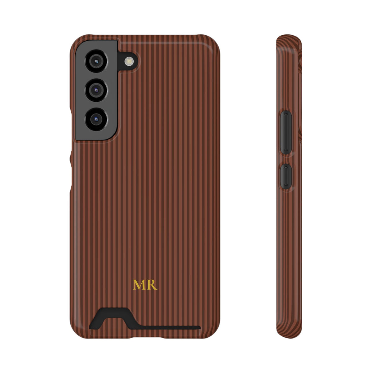 Personalized Walnut Brown Striped Phone Case