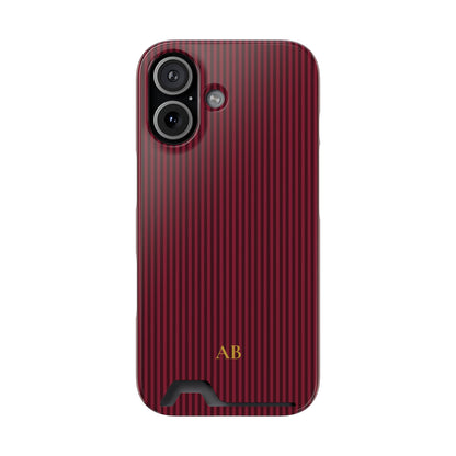 Personalized Burgundy Striped Phone Case