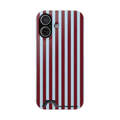 Burgundy Blue Striped Phone Case