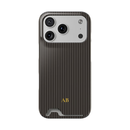 Personalized Charcoal Black Striped Phone Case