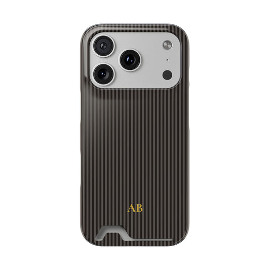 Personalized Charcoal Black Striped Phone Case