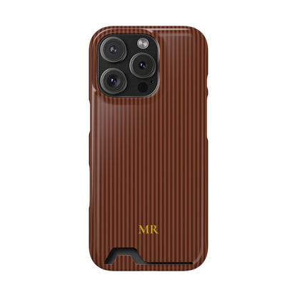 Personalized Walnut Brown Striped Phone Case