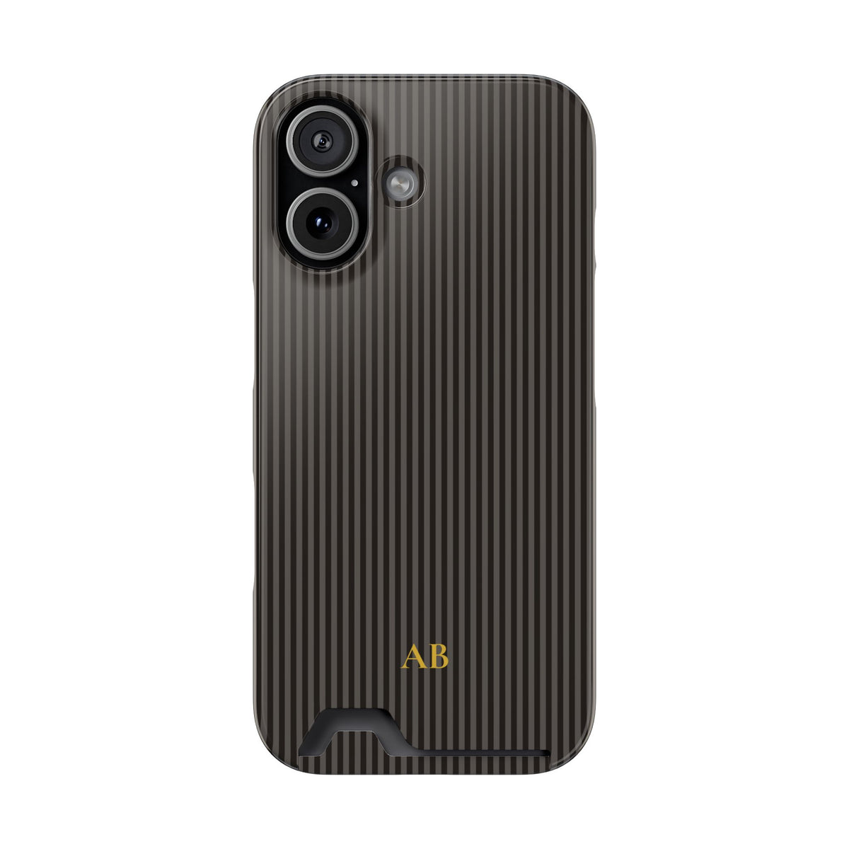 Personalized Charcoal Black Striped Phone Case